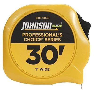 Johnson Level & Tool 1803-0030 Professional's Choice Power Tape, 30', Black/Yellow, 1 Tape