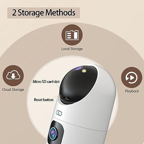 Jooan 5G/2.4G Dual Lens Security Camera,2Kx2 Pan Tilt Zoom Wifi Camera,Indoor Camera For Baby/Pet/Home,One Touch Call,Color Night Vision,Cloud&Sd Card Storage,2-Way Audio,Smart Motion Detection #TOP5