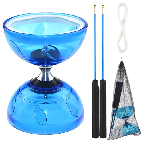 LED Diabolo mit Kugellager Dreifache Lagerung Set, Diabolo Jonglier Set aus Ersatzseil 10m und Profi-Stange, Freiläufer mit Kugellager für Anfänger und Profis, Kinder und Erwachsene LED Diabolo mit Kugellager Dreifache Lagerung Set, Diabolo Jonglier Set aus Ersatzseil 10m und Profi-Stange, Freiläufer mit Kugellager für Anfänger und Profis, Kinder und Erwachsene