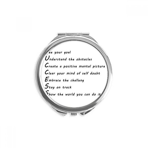 Miroir rond maquillage portable à la main do it citation de poche multicolore