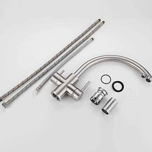 Robinet cuisine 3 voies finis les trous évier mitigeur eau filtrée chaude froide - 6