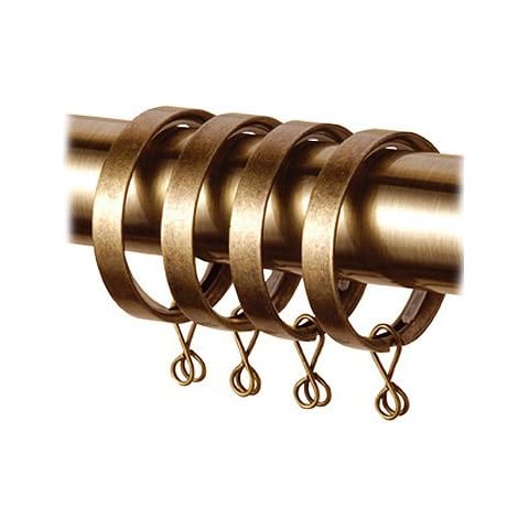 SPEEDY Poles Apart 35mm Lined Curtain Rings, Antique Brass, 8 Pack Cover