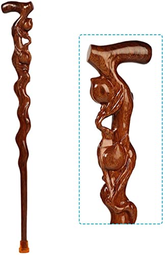 Canne en bois pour robinet, canne de marche en séquoia, béquilles pour vieil homme, sculpture sur bois, cadeaux d'anniversaire, bâtons idéaux pour les hommes ou les femmes ayant une vie active en