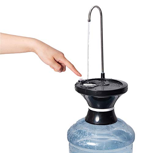 Beslands Portable Water Bottle Pump Dispenser - 1-5 Gallon USB Rechargeable Drinking Water Dispenser BPA-Free Food Grade Water Tube, Two-Button Water Outlet Design Suitable for Indoors & Outdoors