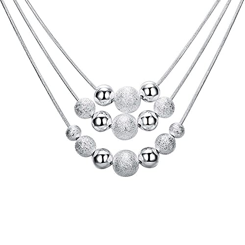Collier de perles en argent 925 à triple rangée pour une élégance intemporelle