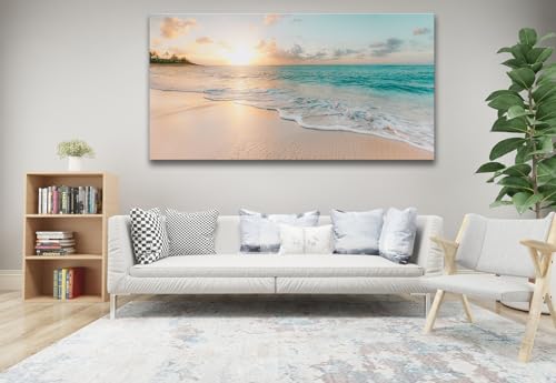 msspart Large Beach Canvas Wall Art - Sunset Painting Picture Print for Bedroom, Living Room, Office Decoration, Artwork Poster for Wall Decor by msspart - Used condition - Image 3