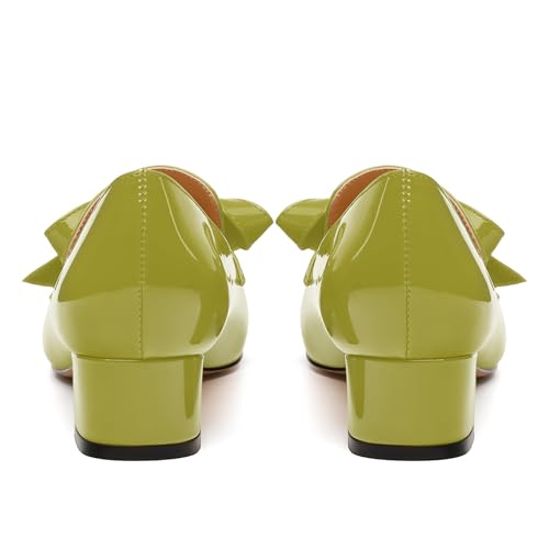 Image of Womens Loafer with Heel, Comfortable Chunky Heels for Women, Loafers Shoes with Bowknot Womens Bunion Dress Shoes