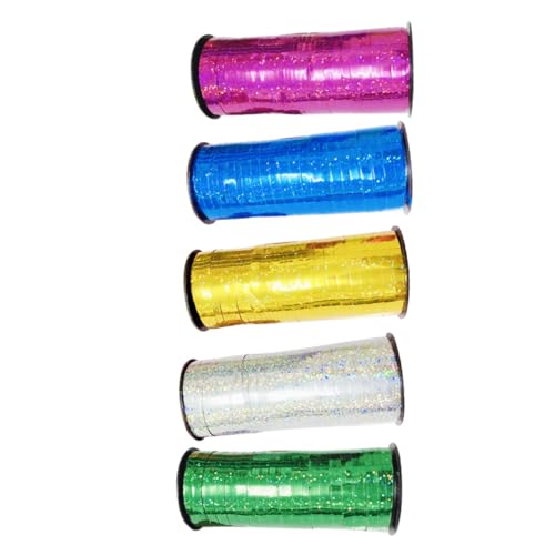 MOTHNUR 5ロール 長尺レーザー装飾リボン色 用風船ラッピングリボン パーティー誕生日結婚式クラフト用 軽量装飾用品