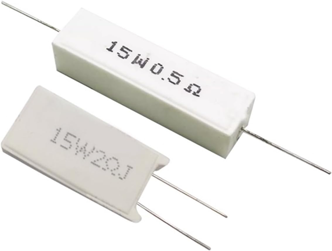10PCS 15W Cement Ceramic Resistor 1R~300R 2 3.3 3.9 4.7 5 10 15 20 27 30 39 47 50 51 68 100 180 220 300 330 Power Resistance 5%(Vertical 1 Ohm)