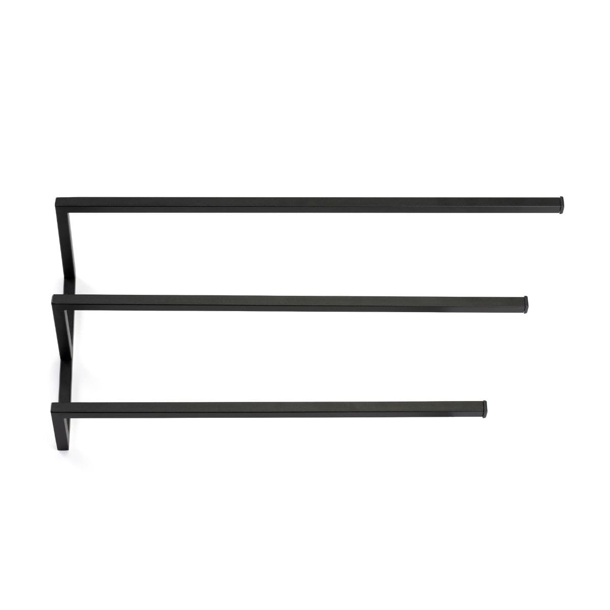 Handtuchstange Handtuchhalter Wand 60 cm Metall Schwarz Matt 3 Ebenen Bad Handtuchhalterung Loft Industrial Wandmontage Badezimmer