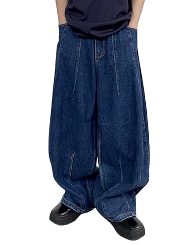 Nutriangee Men's Loose Wide Leg Jeans Oversized Straight Leg Baggy
