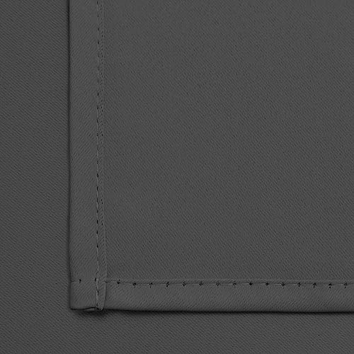 Yakamok Blackout Curtains Room Darkening Thermal Insulated Window Panels,Solid Grommet Top Drapes for Bedroom/Living Room(52Wx90L, Charcoal Grey, 2 Panels)