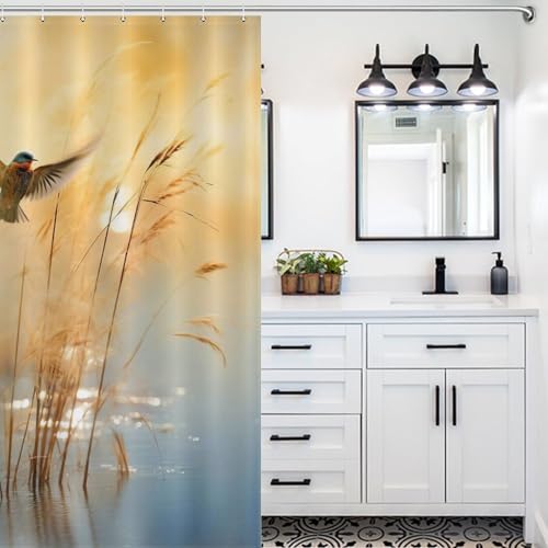 Rideau de douche oiseau imperméable 168x183 contre les projections d'eau de douche