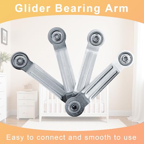 Racfenick 4 Pack Glider Bearing Arm Bracket Hardware Rocker Replacement Parts, 6.4