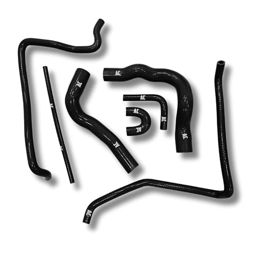 Juego Completo de Manguitos del Circuito de Agua Refrigerante compatible con Nissan Patrol 160 K160 SD33 y SD33T: Silicona Reforzada de 5mm y 4 capas. (Negro)