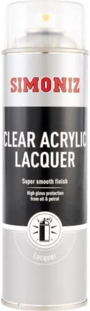 Simoniz Acrylic Clear Lacquer Spray Paint for Wood Metal, 500 ml