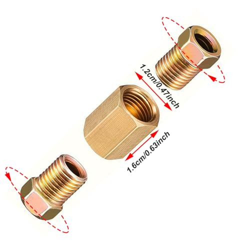 10 m Bremsleitung Ø 4,75mm (3/16\) Set mit 6 Stk 4,75mm Bremsleitungsverbinder, 10Pcs M10 Verschraubungen & 10Pcs M10 Verbinder für Bremsleitung Bördel DIN/SAE Kupfer Verkupfertes Stahl Sortiment