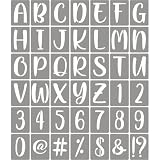 XANGEY 2 Inch Letter Stencils for Painting - 42 Pack Alphabet Letter Number Templates with Signs, Reusable Plastic Alphabet Stencils for Chalkboard Fabric Rock Wood Crafts Painting