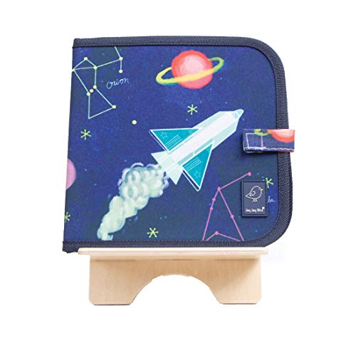 Jaq Jaq Bird Krijtboek - Sterrenbeelden / hemellichamen (incl. 1p 4x kleuren boterkrijtjes), Multicoloured (constellations), 8