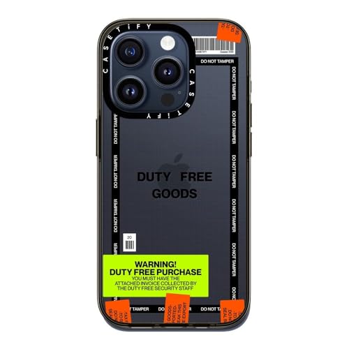 CASETiFY �R���p�N�g iPhone 15 Pro �P�[�X [MIL�K�i���� (2x MIL-STD-810G) / 1.2m����̗����e�X�g���N���A] - Duty Free - �N���A �u���b�N