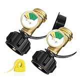 2 Pack Propane Tank Gauge Level Indicator Leak Detector with Qcc1/Type1 Connection, Gas Pressure...
