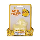 Accentra Badebombe HAPPY ANIMALS in Enten-Form, Badekugel, Badefizzer, Sprudelbad in Geschenkverpackung, 50g, Duft: Zitrone, im Display, Geschenk für Kinder