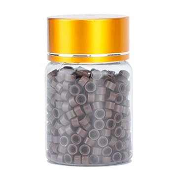 Dansee Light Brown: 500Pc 5Mm Silicone Micro Link Rings Lined Beads For Stick Hair Extension (Light Brown)