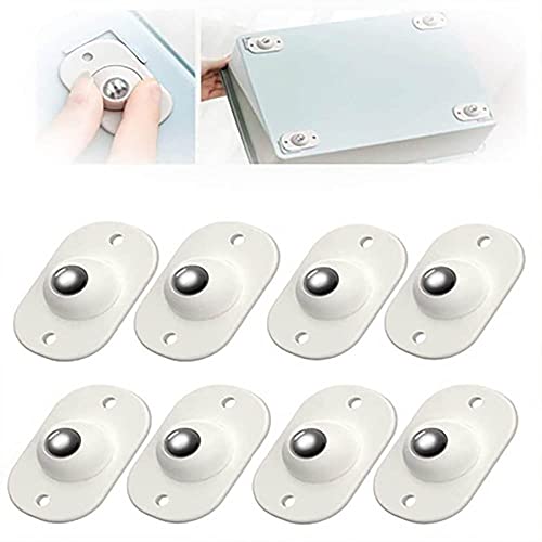Poulie Universelle, 8 Pièces Mini roulettes en Plastique, Mini roulettes Auto-Adhésives, Transfert à Billes roulettes, poulie Universelle rotative à 360°,pour Poubelle, boîte de Rangement Cover