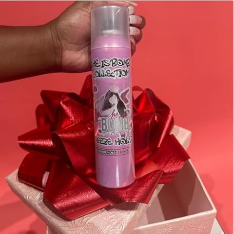 SHE IS BOMB Versatile Freeze Hair Spray, Extreme Hold for Wigs and Hairstyles, No Residues or Buildup Cover