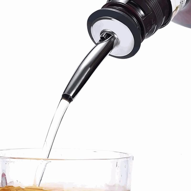 Vertedor para Botellas, Vertedor dosificador, Boquilla Vertedora, Dosificador de Líquidos, Tapón Vertedor, Apto para Bebidas Cócteles Aceite y Vino, Acero Inoxidable, Anti-desbordamiento