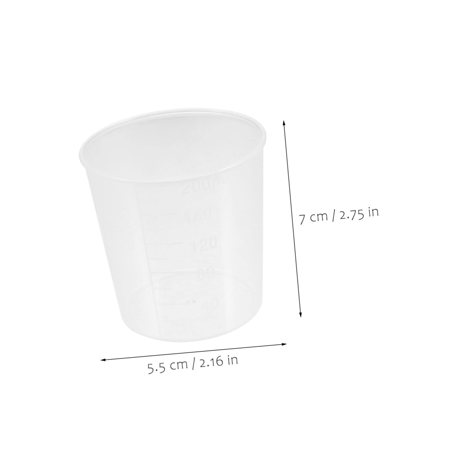 NAMOARLY 20pcs Measuring Cup Paint Mixing Cups Fluid Sample Container Liquid Sample Container Storage Cups Lab Sample Cup Clear Cups Scale Cups Transparent Cups Lab Liquid Cup Pp re-usable