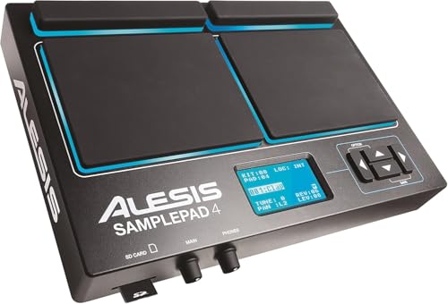 Alesis Sample Pad 4 - Instrumento multi-pad y controlador MIDI para percusiones y para disparar samples con ranura para tarjeta SD/SDHC