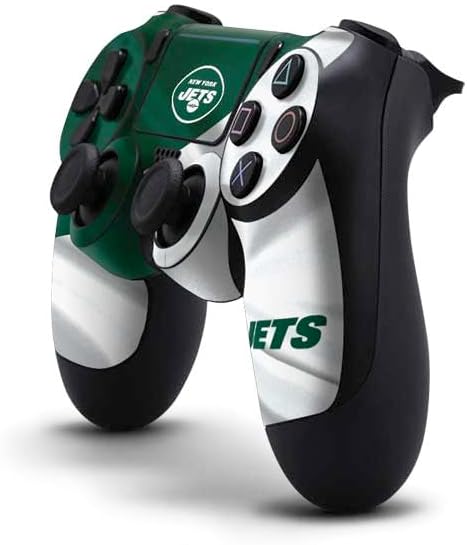 Vista 9 de Skinit - Skin para juegos para PS4 Pro/Slim Controller – licencia oficial NFL New York Jets Retro Logo