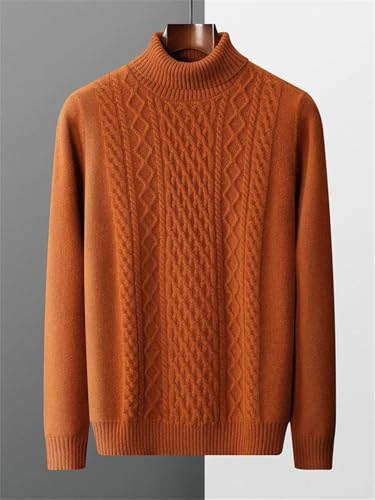 Men’S Merino Wool Sweater Turtleneck Pullover Business Casual Textured Knit Thick Warm Long Sleeve Jumper2