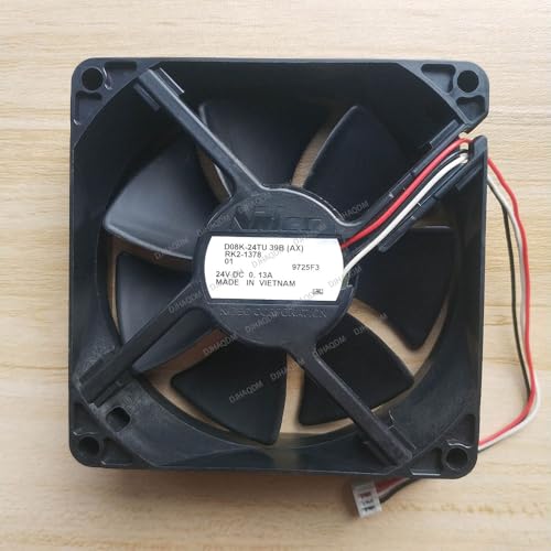 DJHAQDM Compatible para Nidec D08K-24TU 39B (AX) 24V 0.13A 8025 80x80x25mm 3-Wire Ventilador refrigeración