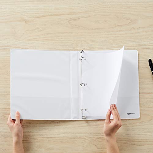 Amazon Basics 3-Ring Binder, 1-Inch - White, 4-Pack #TOP6