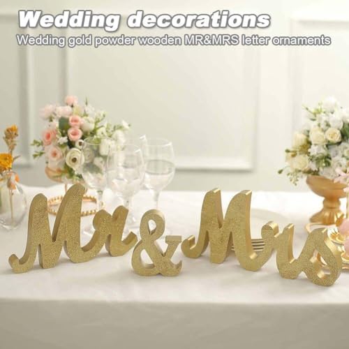 Décorations de table de mariage avec lettres en bois brut