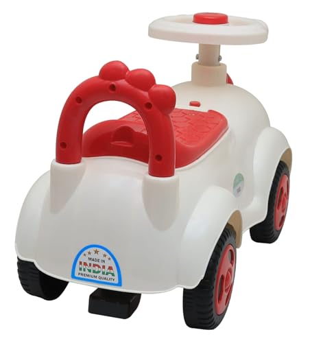 Image of kidsROAR Push Ride On Car for Kids 1-5 Years | Baby Push Car with Music, 3D Lights & Backrest | Premium Ride On Toy Supports Up to 35kg (DIANO, RED)