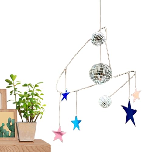 Tewzafiya de Interior para Ventanas | Spinner con Bolas de Espejo y Estrellas | Creador de arcoíris para el hogar, Sala de Estar, Dormitorio – para acristalamiento balcón jardín