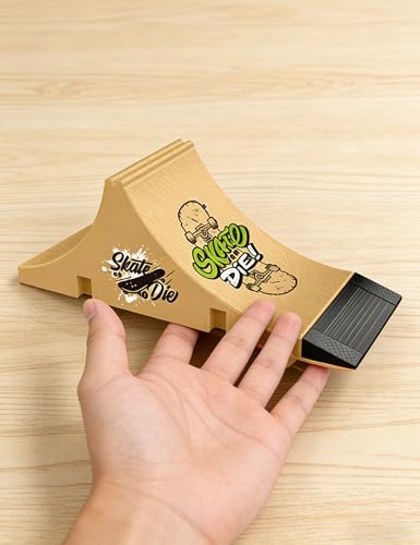 Gxdamxz Finger Skateboard Fingerboard & Rampe, Mini Fingerskateboard Set, Training Requisiten - Form E