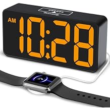 DreamSky Digital Alarm Clock with USB Ports for Bedroom Electric Clock with Large LED Display, 5 Level Brightness Dimmer, Adjustable Alarm Volume, 12/24H, Snooze
