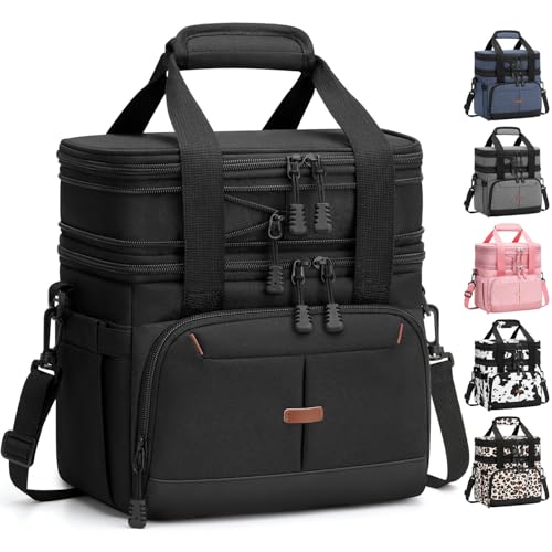 Pritent Lunch Box For Men Women Double Deck Insulated Lunch ...