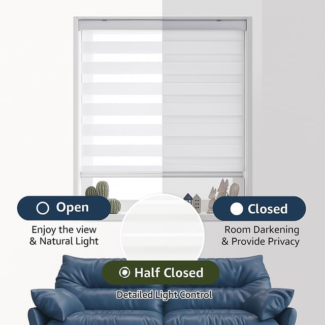 Miniatura 2 de Persianas de cebra de tamaño personalizado para ventanas de interior, filtrado de luz y oscurecimiento de habitación, persianas para ventanas (color