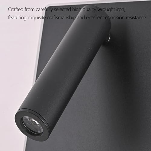 Lámpara de pared con rotación 350° para evitar deslumbramientos, aplique LED con enchufe e interruptor 4