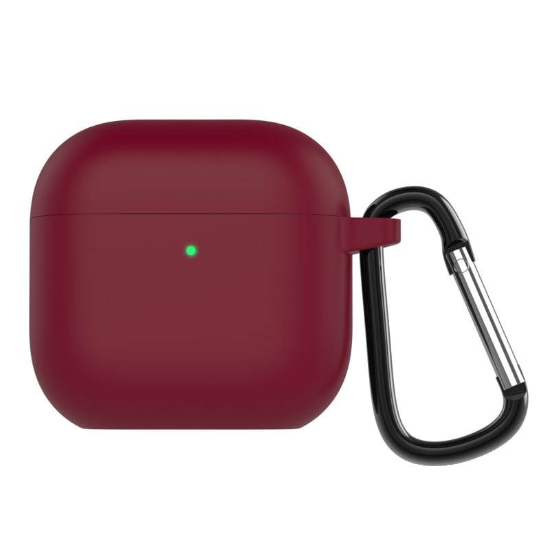 Coverzone Apple Airpods 4 ile uyumlu Kılıf 4. Nesil AirP-ods Kılıf 2024 Professional Termoplastik Soft Kancalı Tam Kaplayan Halcyon Kılıf Airpods 4 ile uyumlu Kılıf (Bordo, AirPods 4. Nesil)