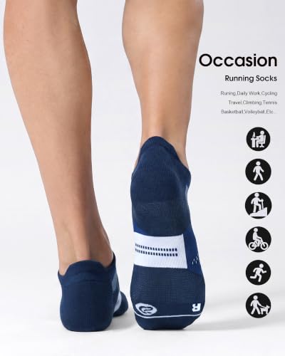 Image of CS CELERSPORT Men's Ankle Running Socks with Cushion, Arch Support Low Cut Athletic Tab Socks for Men Women 6 Pack