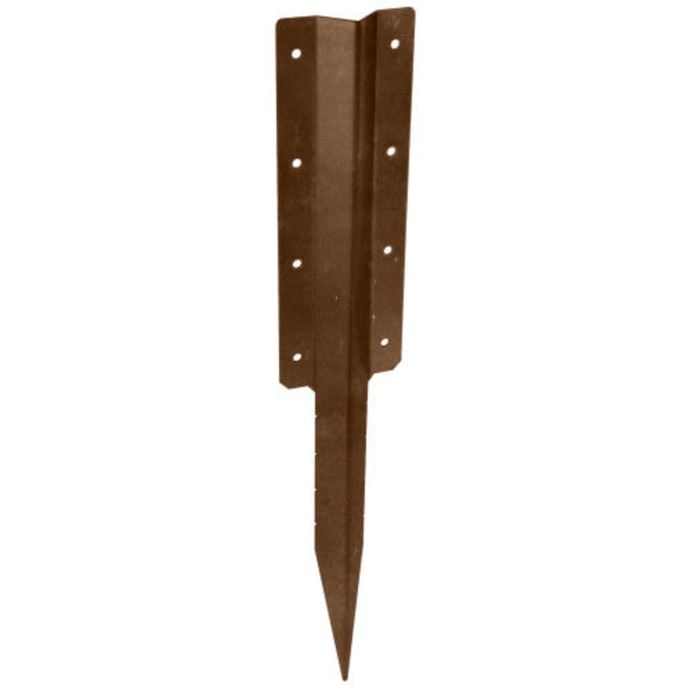 High-Grade Steel Raised Bed Support Brackets – Spike and Double Height Options for Garden Stability (Double Height Straight - Brown, 8)