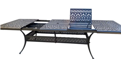 Sunvuepatio 10 Person Patio Set 1 Elisabeth 48" X 132" Extension Rectangle Dining Table 8 Santa Clara Arm Chairs And 2 Swivel Rockers. #TOP2