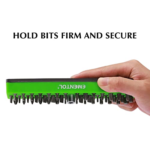 Ementol 1/4" Magnetic Bits Holder - Green, 43Pcs Hole, Bit Organizer With Strong Magnetic, Magnetic Bits Organizer #TOP4