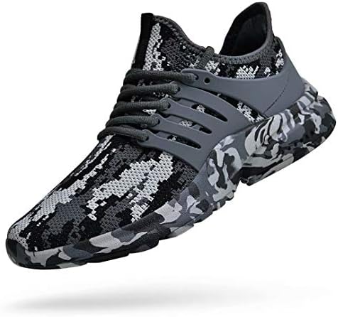 Troadlop Mens Tennis Shoes Breathable Food Service Restaurant Sneakers Comfortable Athletic Sport Running Gym Workout Shoes Camouflage Gray 11